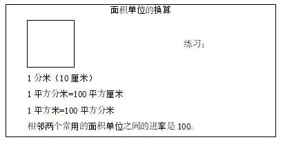 教师资格证小学数学《面积单位的换算》教案